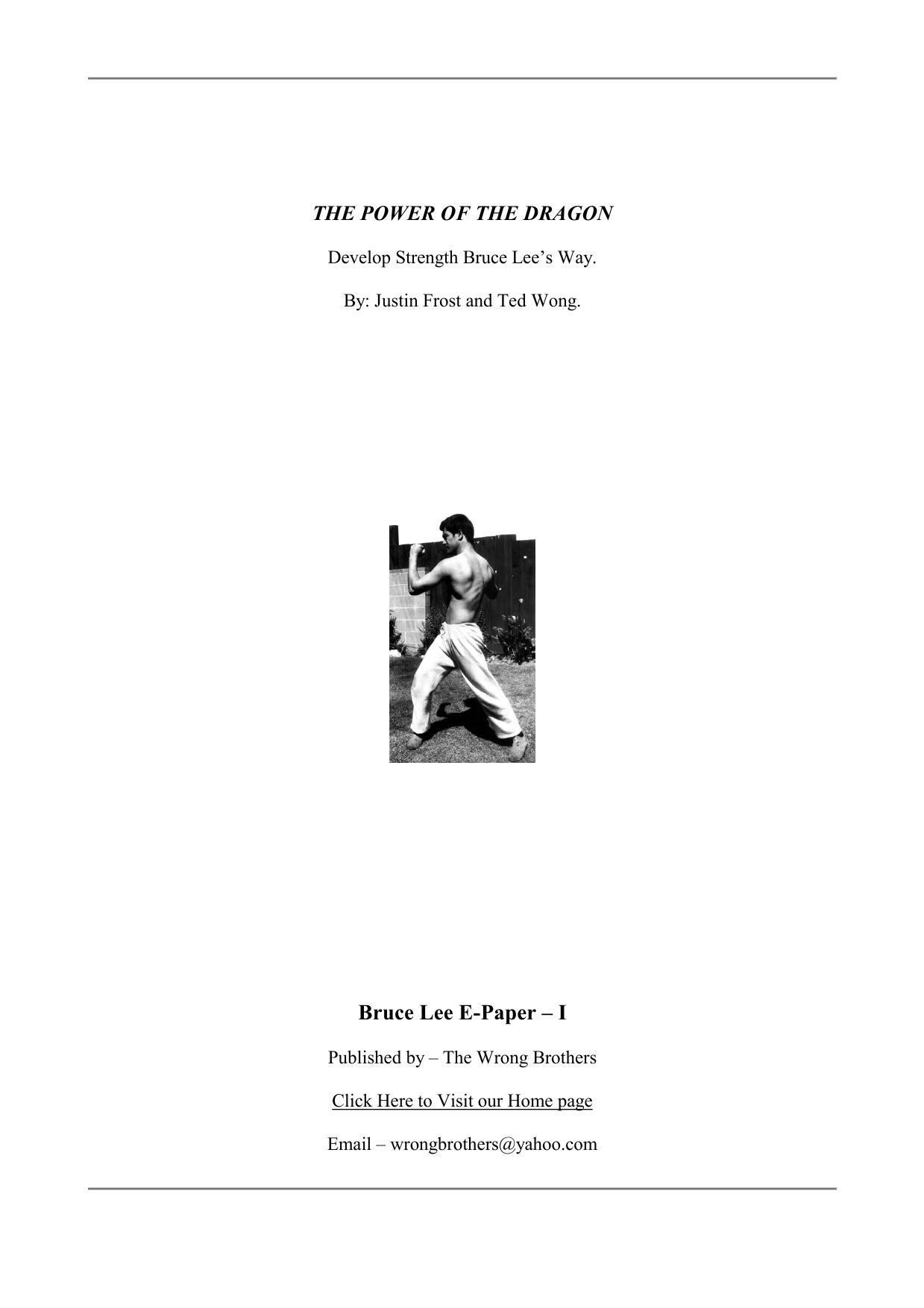 Bruce Lee - Develop Strength The Bruce Lee Way