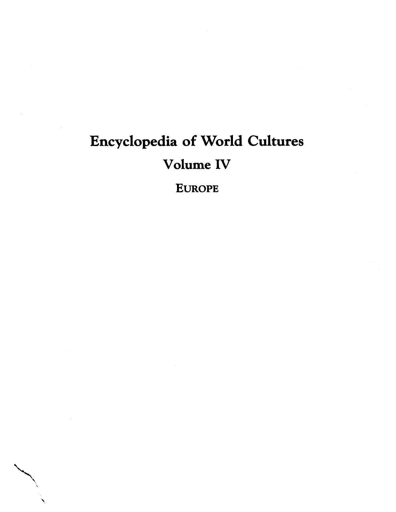 Encyclopedia of World Cultures: Europe