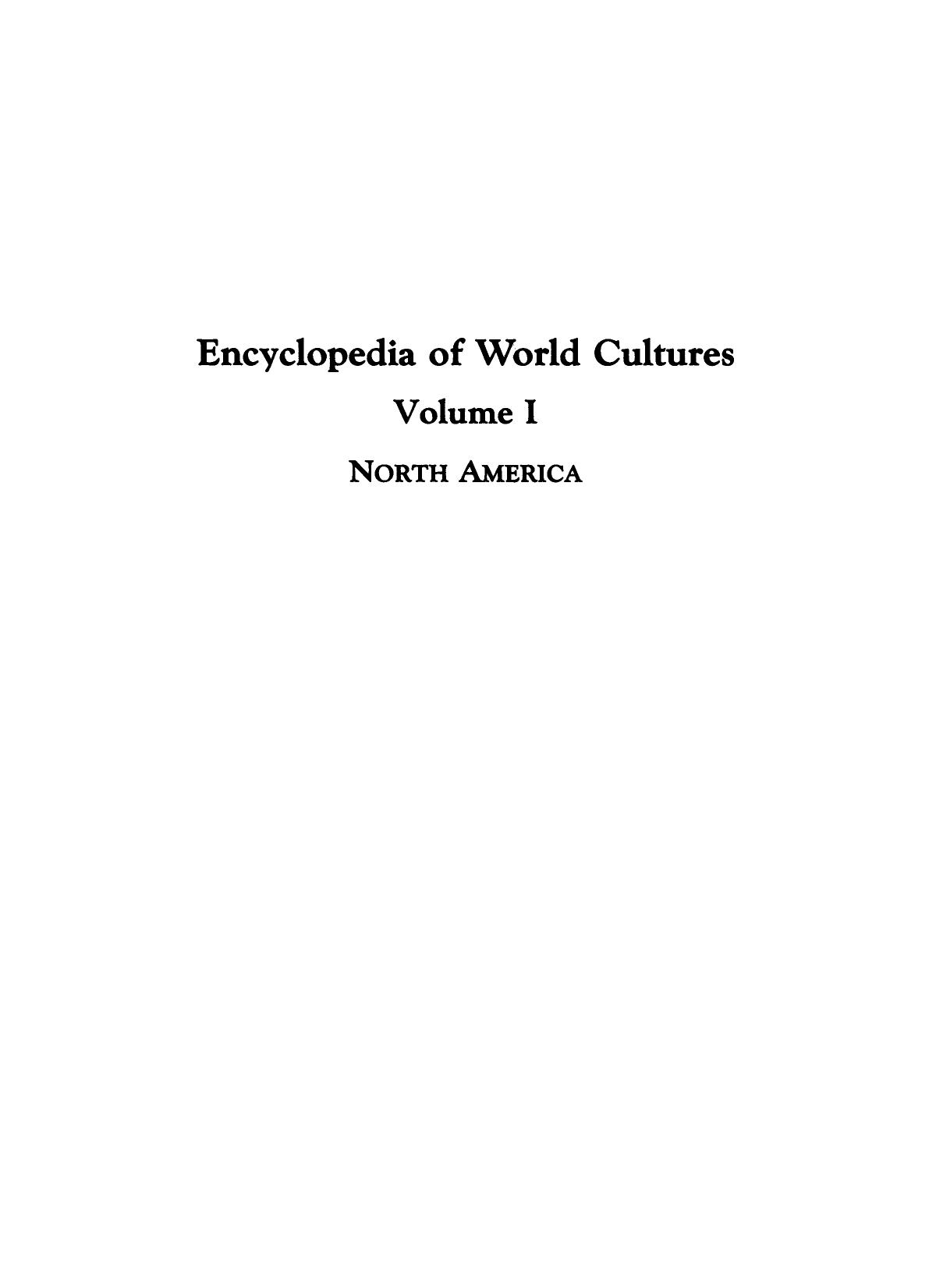 Encyclopedia of World Cultures: North America