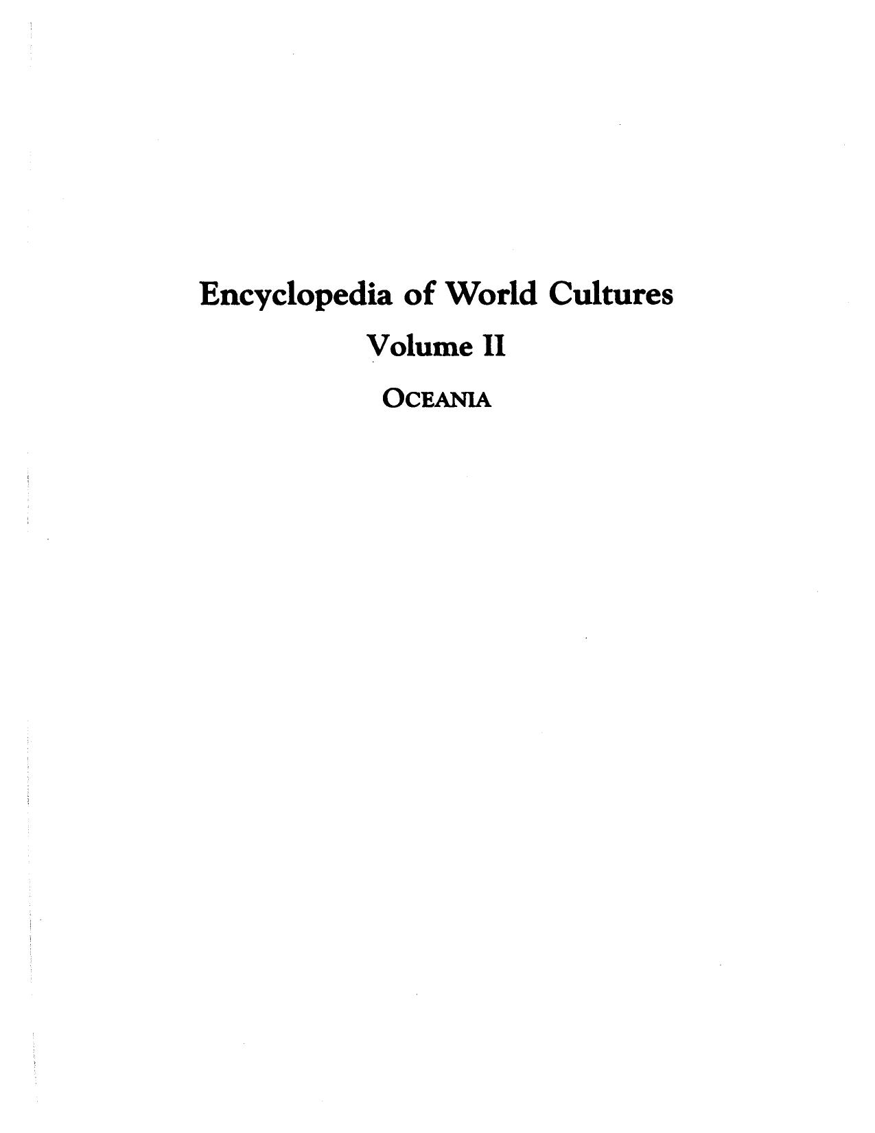Encyclopedia of World Cultures: Oceania