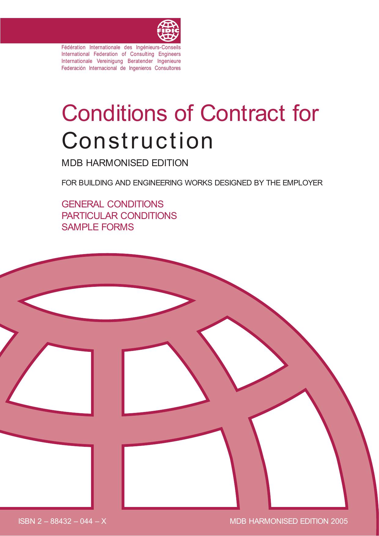 Conditions of Contract for Construction MDB Harmonised Edition