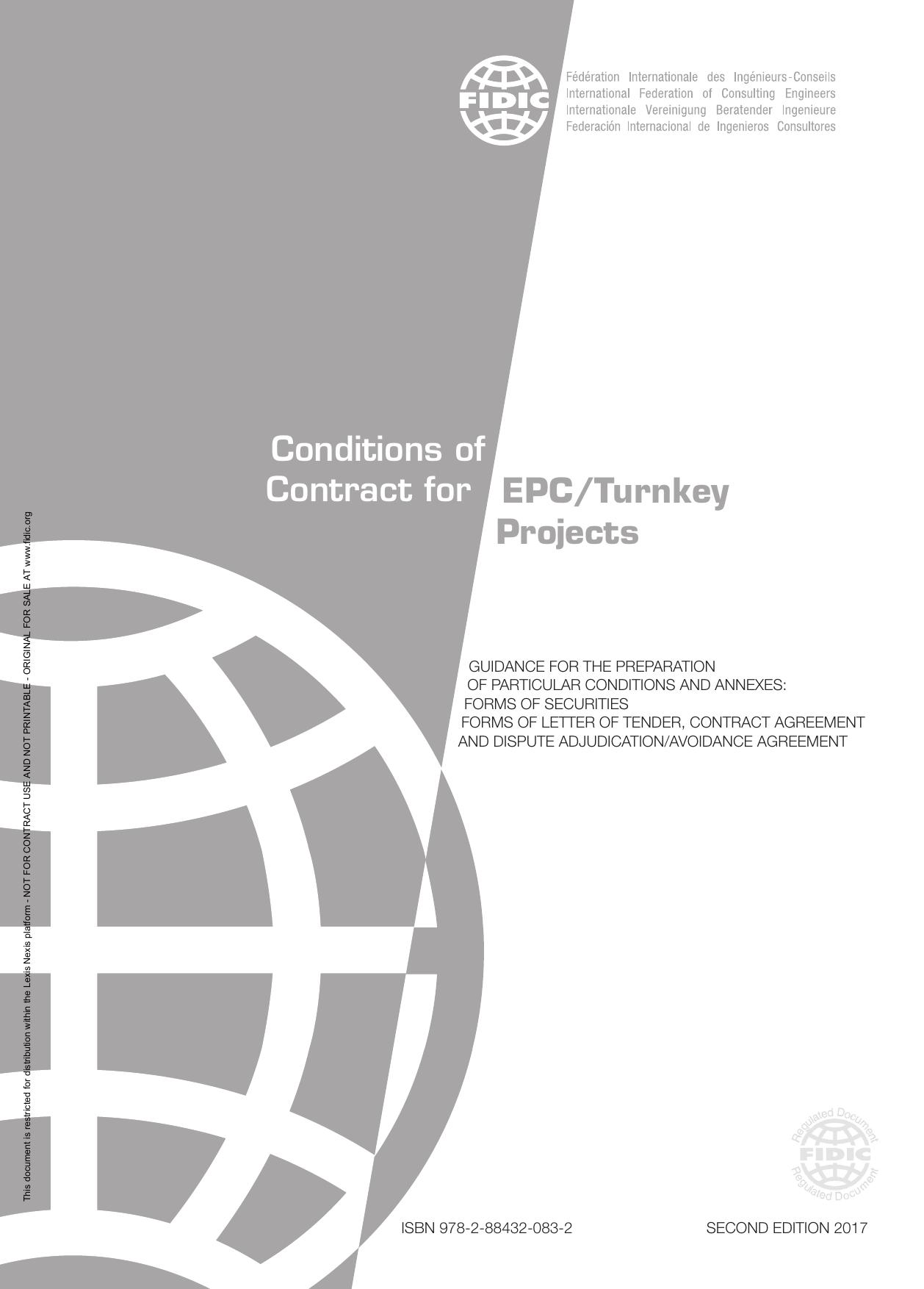 FIDIC Conditions of Contract for EPC/Turnkey Projects, Second Edition 2017, Silver Book