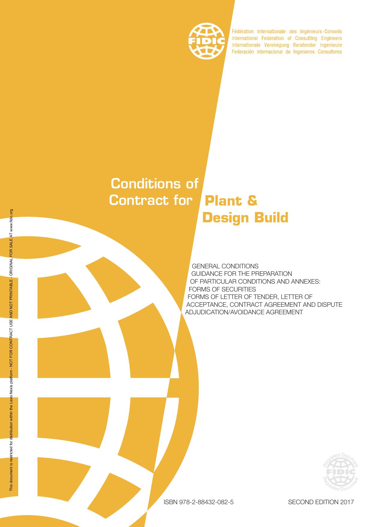 FIDIC Conditions of Contract for Plant and Design-Build, Second Edition 2017, Yellow Book