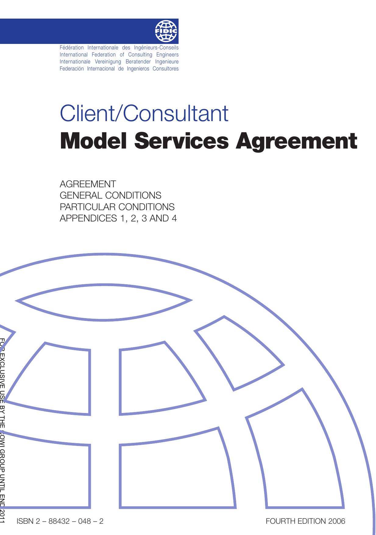 FIDIC Client-Consultant Model Services Agreement, 2006 White Book